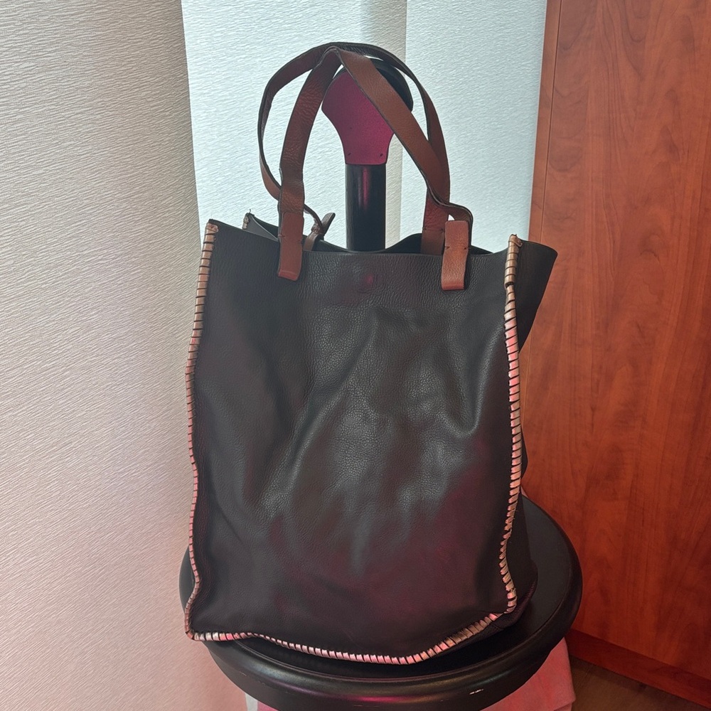 Lucky Brand metallic Leather Tote purse Bag